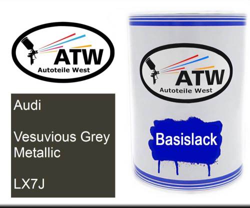 Audi, Vesuvious Grey Metallic, LX7J: 500ml Lackdose, von ATW Autoteile West.